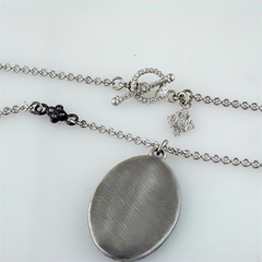 Armenta Paví© Oval Cravelli Drop Necklace Double-Sided with Champagne Diamonds
