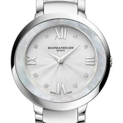 Baume & Mercier Promesse Ladies Steel Mother of Pearl Bezel Quartz Watch 34mm 10178