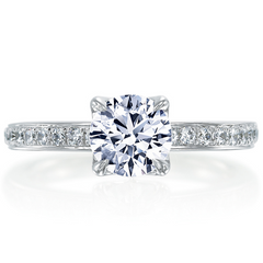 Mirabeau Round Diamond Pave Platinum Engagement Ring