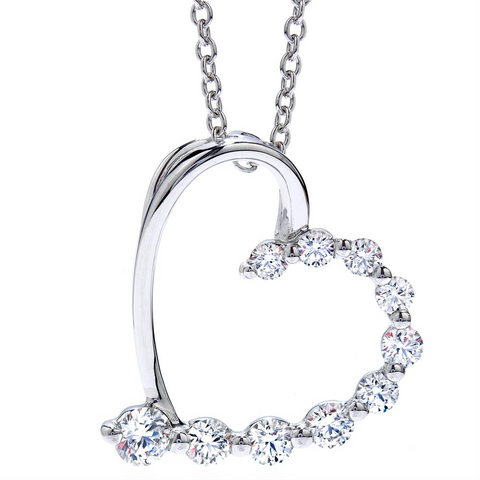 Hearts on Fire Amorous Journey Diamond Heart Pendant Necklace 18K