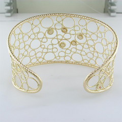 Roberto Coin Bollicine Diamond Cuff Bracelet 18K Yellow Gold