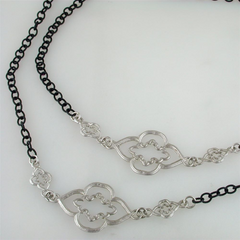 Armenta Oxidized Blackened Silver Cable Chain with Large Scroll Stations