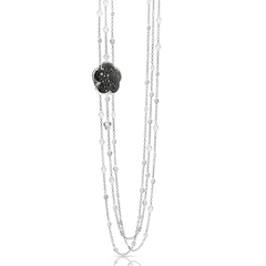 Pasquale Bruni Bon Ton 18K White Gold Black Diamond 36" Long Necklace