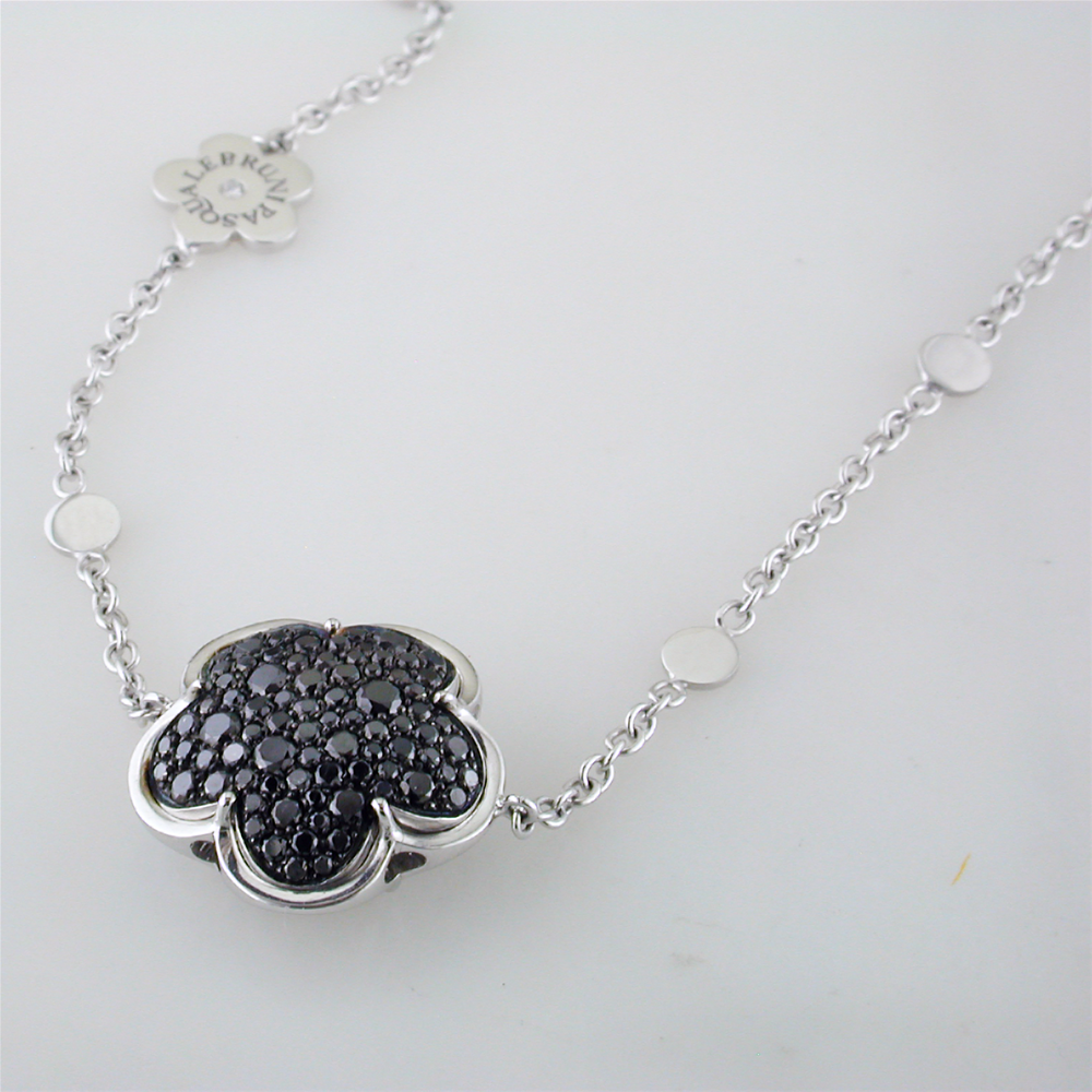 Pasquale Bruni Bon Ton 18K White Gold Black Diamond 36" Long Necklace