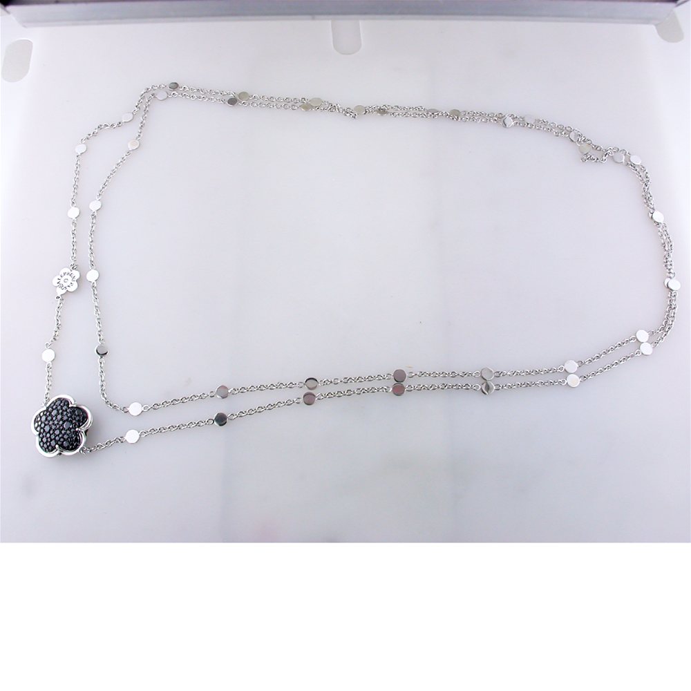 Pasquale Bruni Bon Ton 18K White Gold Black Diamond 36" Long Necklace