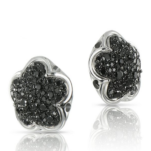 Pasquale Bruni Bon Ton White Gold Black Diamond Stud Earrings 18K .82 Carats