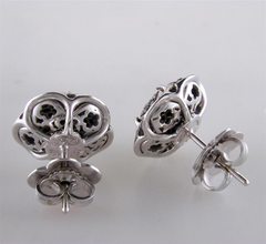 Pasquale Bruni Bon Ton White Gold Black Diamond Stud Earrings 18K .82 Carats