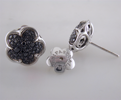 Pasquale Bruni Bon Ton White Gold Black Diamond Stud Earrings 18K .82 Carats