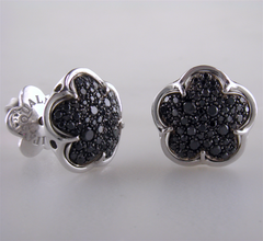 Pasquale Bruni Bon Ton White Gold Black Diamond Stud Earrings 18K .82 Carats