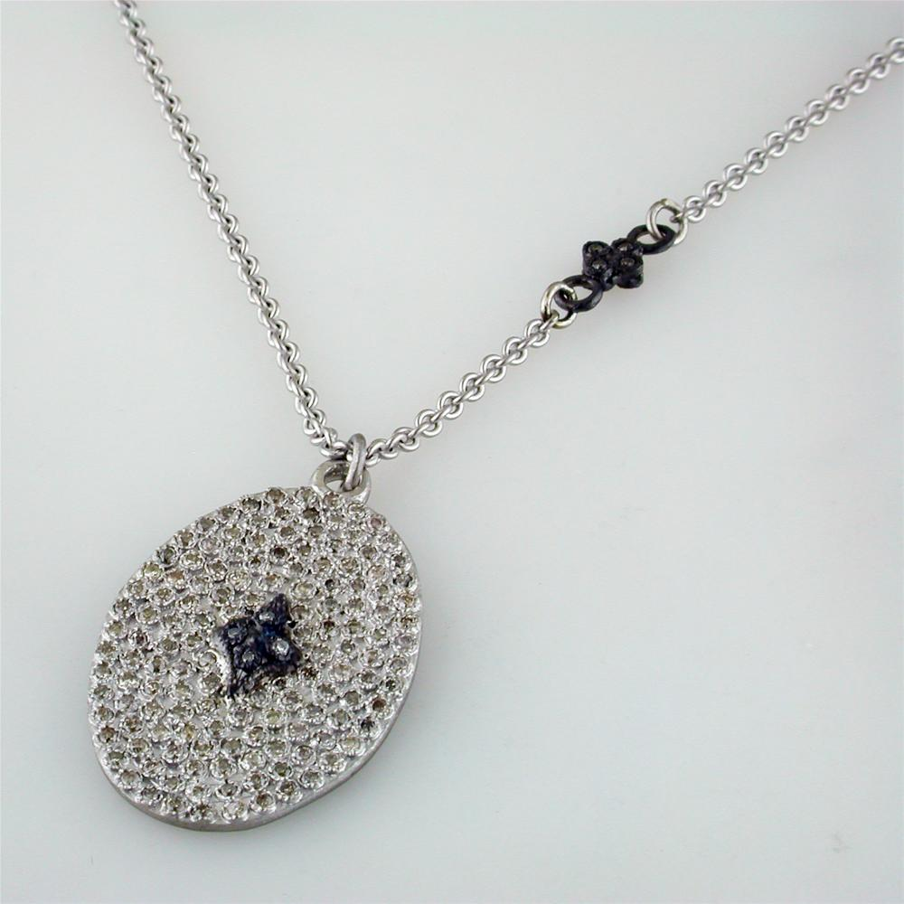 Armenta Paví© Oval Cravelli Drop Necklace Double-Sided with Champagne Diamonds