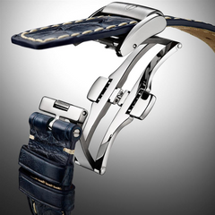 Baume & Mercier Capeland Automatic Chronograph Blue Leather 44mm Watch 10065