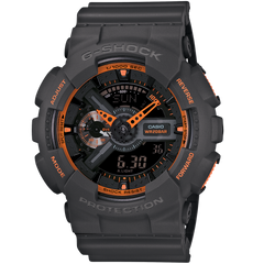 Casio G-Shock Analog Digital XL Black Neon Orange Watch GA110TS-1A4CR