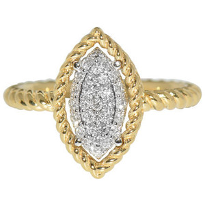 Roberto Coin New Barocco 18K Yellow and White Gold Marquise Shape Diamond Ring 7771328aj65x