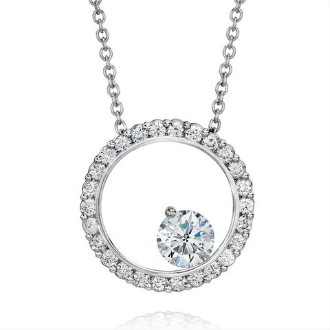 Forevermark Large Bubbles Round Circle Diamond Pendant from A. Link in 18K White Gold