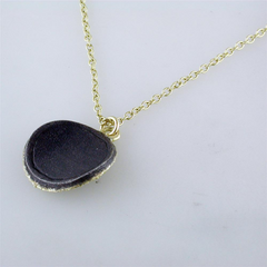 Armenta Ombre Champagne Diamond Carved Round Disc Silver & 18k Yellow Gold Pendant Necklace