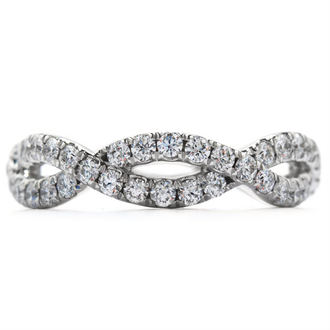 Hearts on Fire Diamond Envelop Split Shank Eternity Band Ring