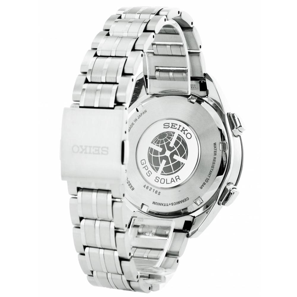 Seiko Astron GPS Solar 44.6mm Watch Stainless Steel with Ceramic Bezel Black Dial SSE011
