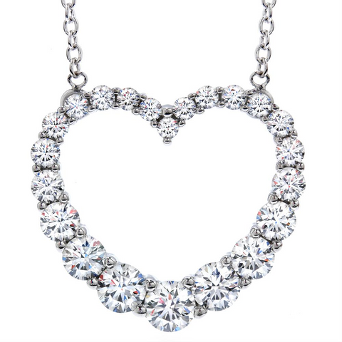 Hearts on Fire Whimsical Graduated Diamond Heart Pendant Necklace 18K