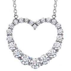 Hearts on Fire Whimsical Graduated Diamond Heart Pendant Necklace 18K