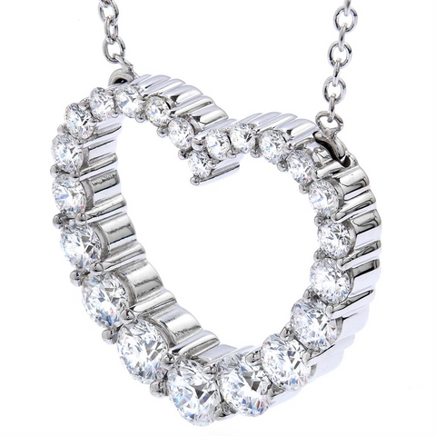 Hearts on Fire Whimsical Graduated Diamond Heart Pendant Necklace 18K