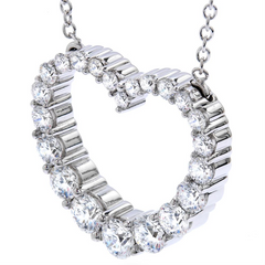 Hearts on Fire Whimsical Graduated Diamond Heart Pendant Necklace 18K