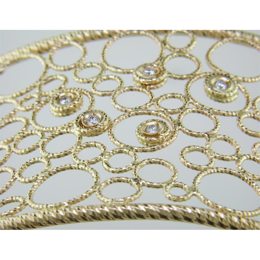 Roberto Coin Bollicine Diamond Cuff Bracelet 18K Yellow Gold