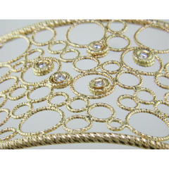 Roberto Coin Bollicine Diamond Cuff Bracelet 18K Yellow Gold