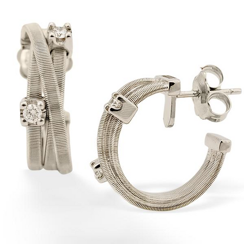 Marco Bicego Marrakech Diamond 18K White Gold Hoop Earrings