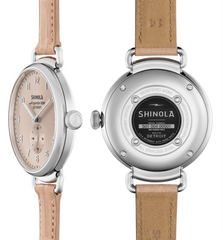 Shinola Canfield 38mm Ladies Watch  Nude Pink Dial and Leather Strap 20001934