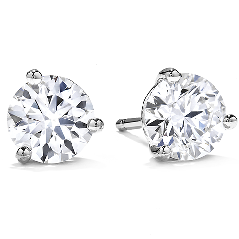 3 Prong Hearts on Fire Martini Diamond Stud Earrings