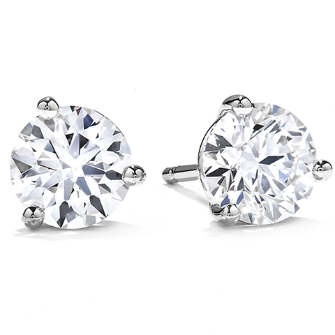3 Prong Hearts on Fire Martini Diamond Stud Earrings