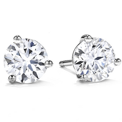 3 Prong Hearts on Fire Martini Diamond Stud Earrings