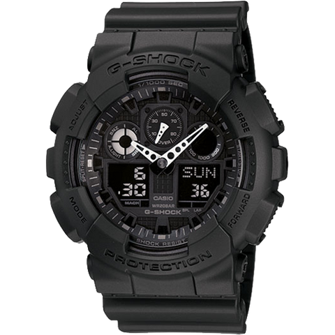 Casio G-Shock Classic Series Black on Black Digital Analog Watch GA100-1A1