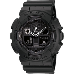 Casio G-Shock Classic Series Black on Black Digital Analog Watch GA100-1A1