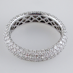 Five Row Diamond Eternity Anniversary Band Ring Prong Set 18K White Gold 2.23 carats