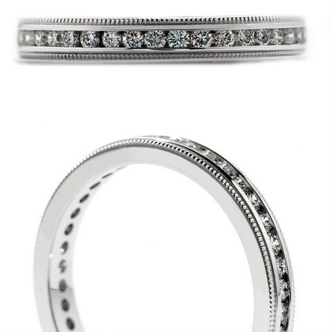 Hearts on Fire Eterne Milgrain Channel Diamond Wedding Band Ring