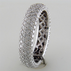 Five Row Diamond Eternity Anniversary Band Ring Prong Set 18K White Gold 2.23 carats