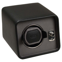 Wolf Designs Windsor Single Module 2.5 Watch Winder Black Leather
