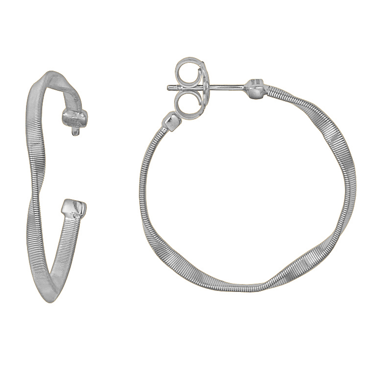 Marco Bicego Marrakech Medium 18K White Gold Hoop Earrings