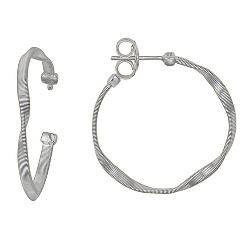 Marco Bicego Marrakech Medium 18K White Gold Hoop Earrings