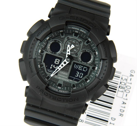 Casio G-Shock Classic Series Black on Black Digital Analog Watch GA100-1A1
