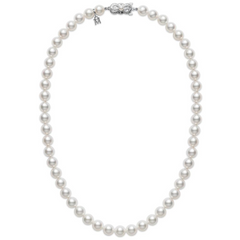 Mikimoto Akoya Pearl Choker Necklace 16" Strand White Gold