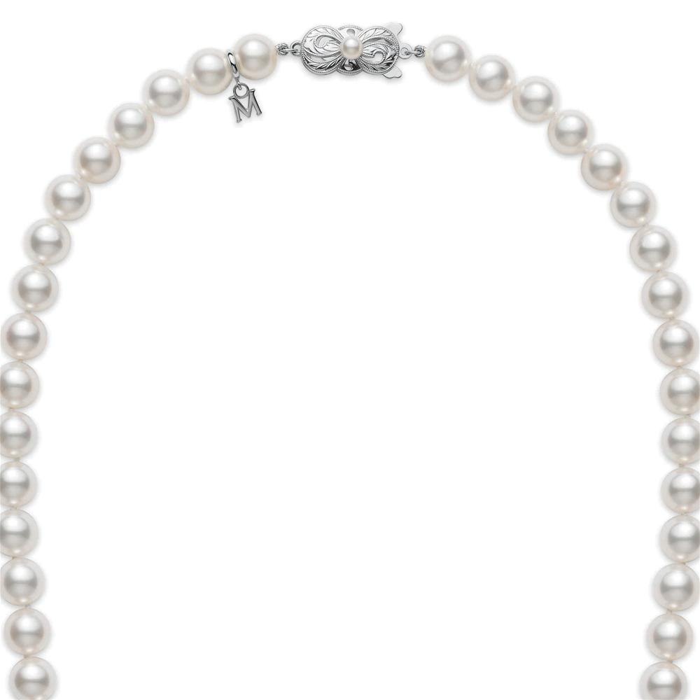 Mikimoto Akoya Pearl Choker Necklace 16" Strand White Gold