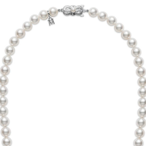 Mikimoto Akoya Pearl Choker Necklace 16" Strand White Gold