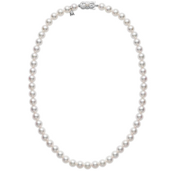 Mikimoto Princess Akoya Pearl Necklace 18" Strand White Gold