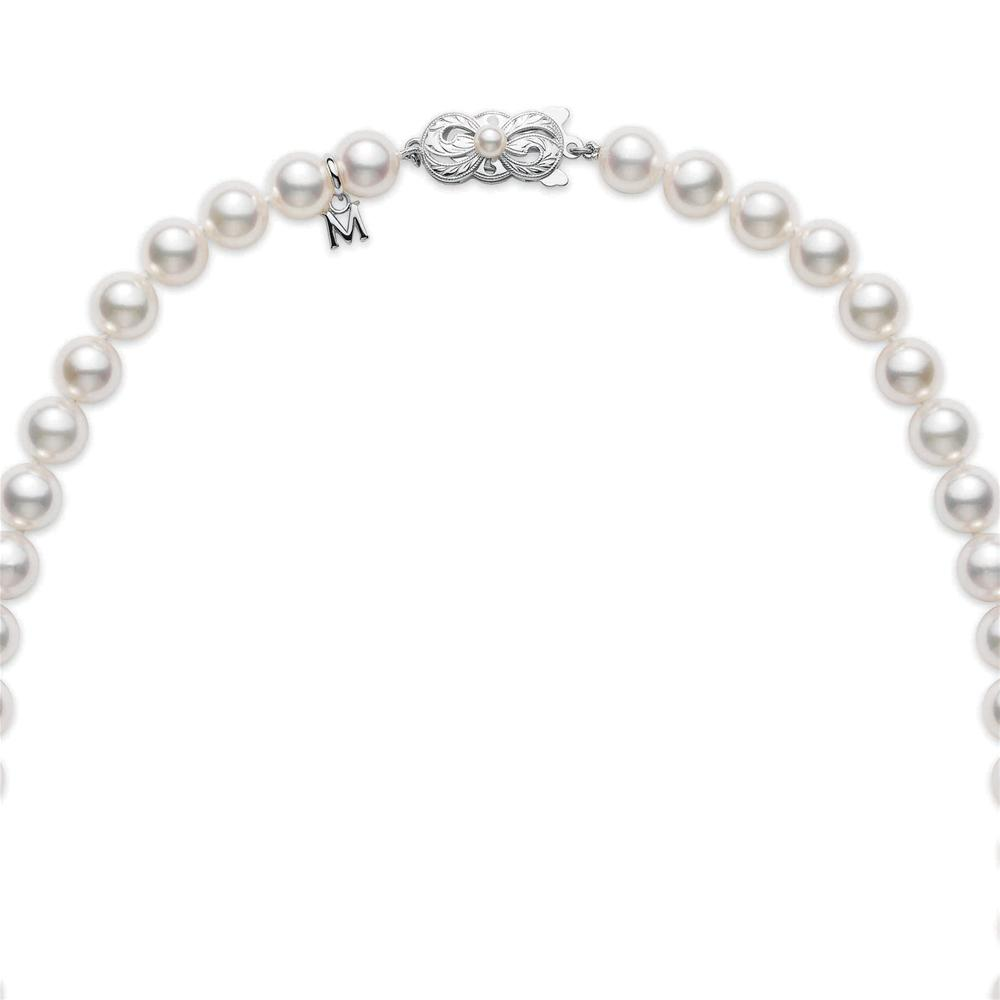 Mikimoto Princess Akoya Pearl Necklace 18" Strand White Gold