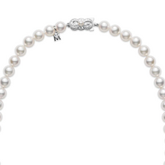 Mikimoto Princess Akoya Pearl Necklace 18" Strand White Gold