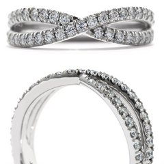 Hearts on Fire Envelop Single Twist Diamond Band Ring 18K