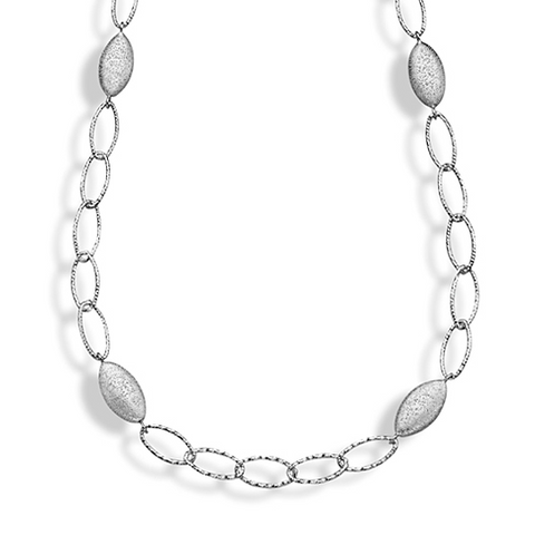 Charles Garnier Esmeralda Marquise Sterling Silver Rhodium Constellation Necklace 36"