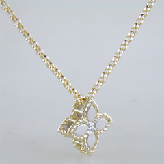 Roberto Coin Princess Flower Diamond Pendant Small 18K Yellow Gold